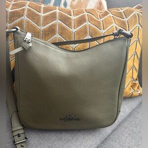 Coach Ellie File Bag Military Green Pebbled Leather Shoulder Bag. Creed # C1648